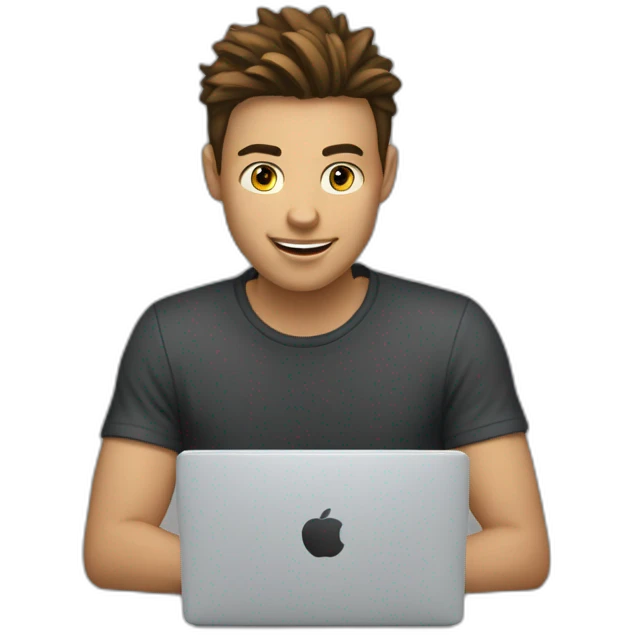 Jeune homme de 21 ans qui joue sur son pc emoji