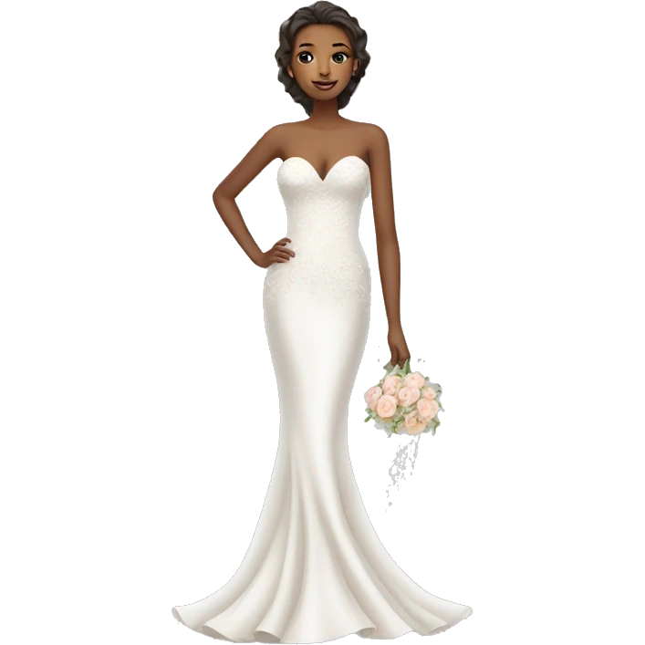 Mermaid style wedding dress  emoji