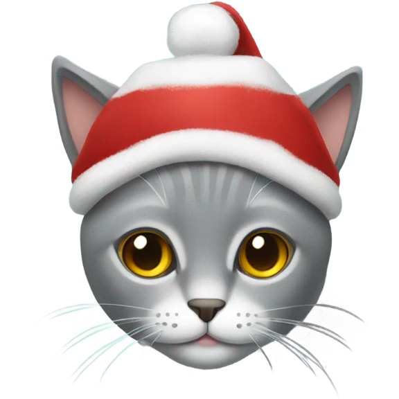 Grey Cat with christmas vibe emoji