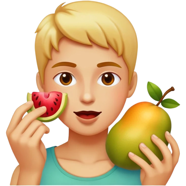 person eating fruit emoji