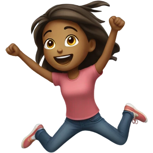 Girl jumping up and down emoji