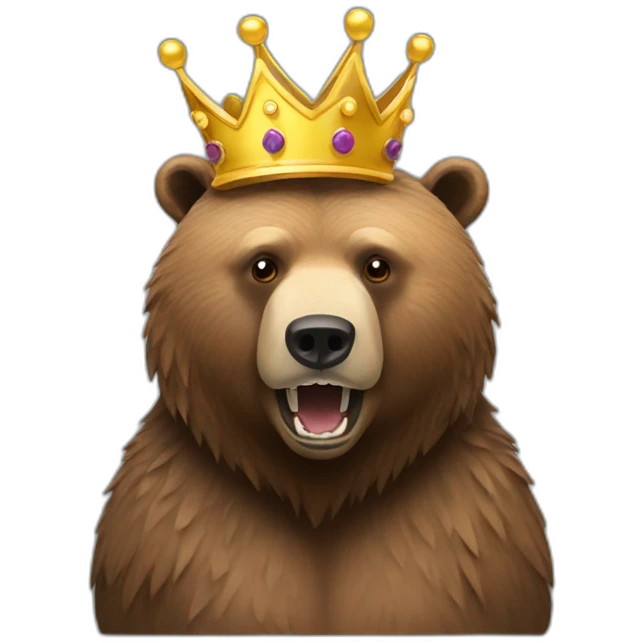 Grizzly bear with crown emoji