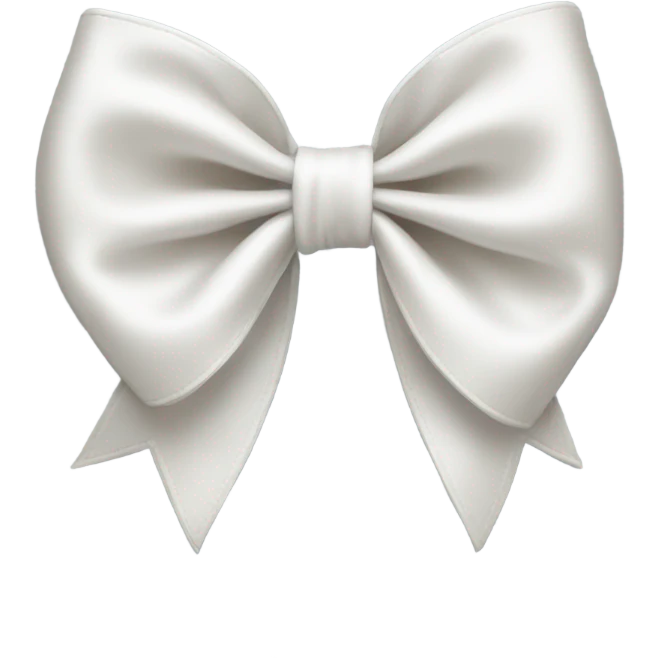 white satin bow emoji