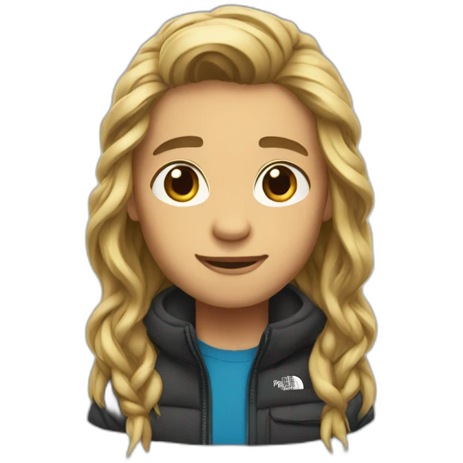 boy long hair with north face  emoji