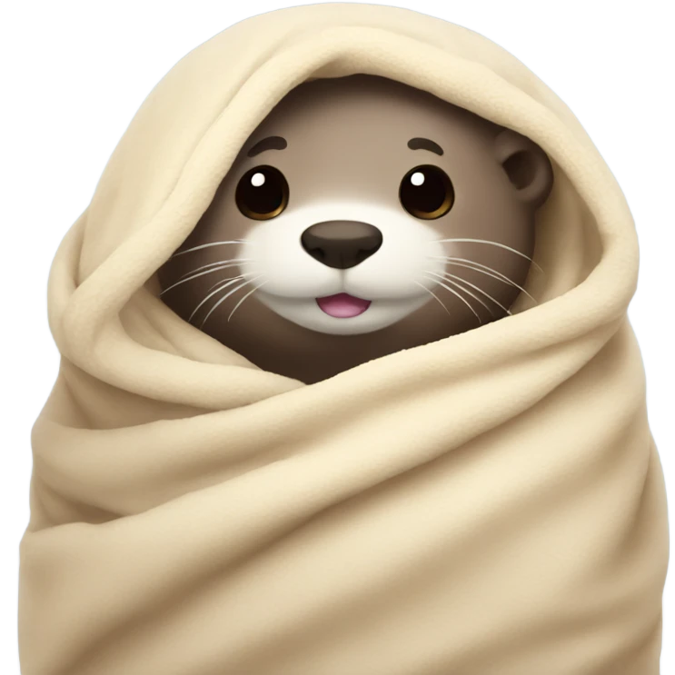 Otter cozy in blanket emoji