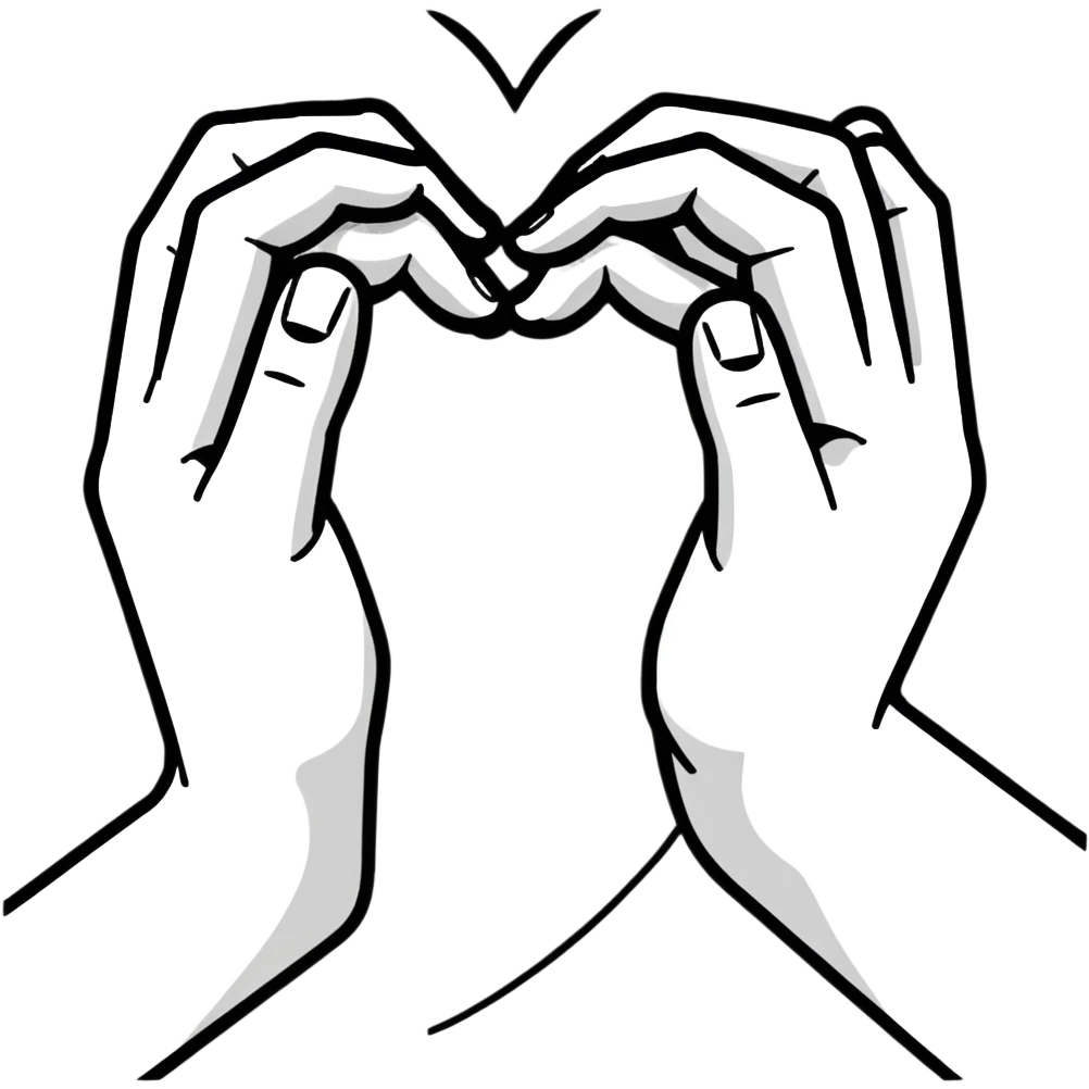 heart hands gesture emoji