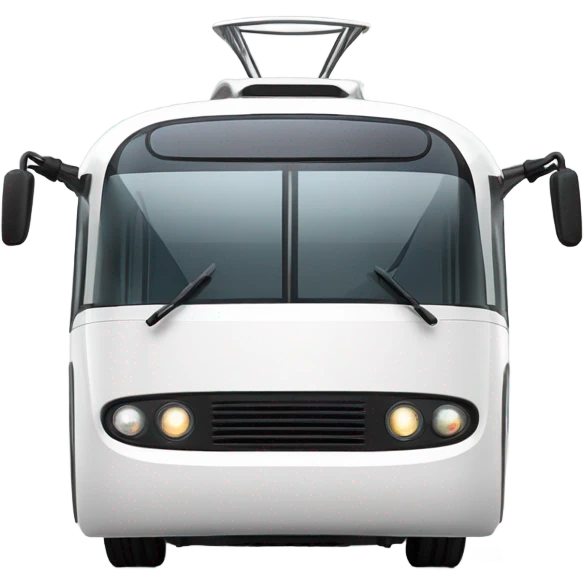 modern white trolleybus emoji