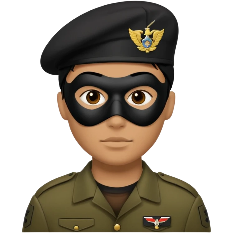 soldier with black masks without cap emoji