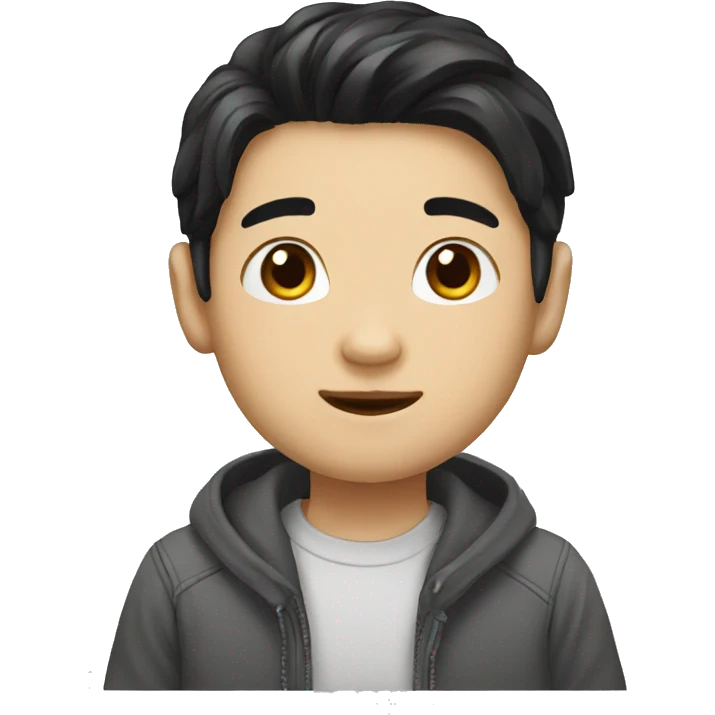 asian long black hair boy emoji