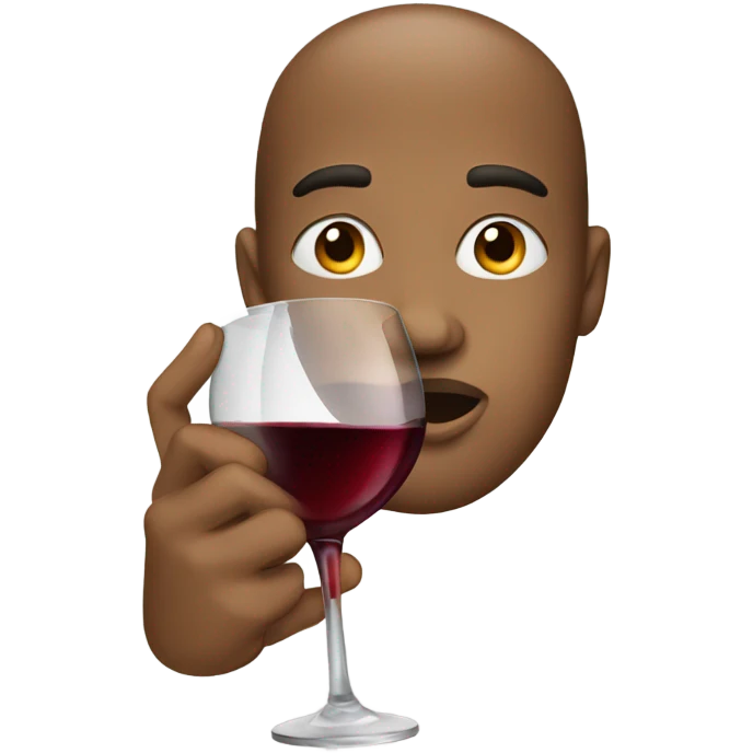 Face drinking from a wine glass emoji
