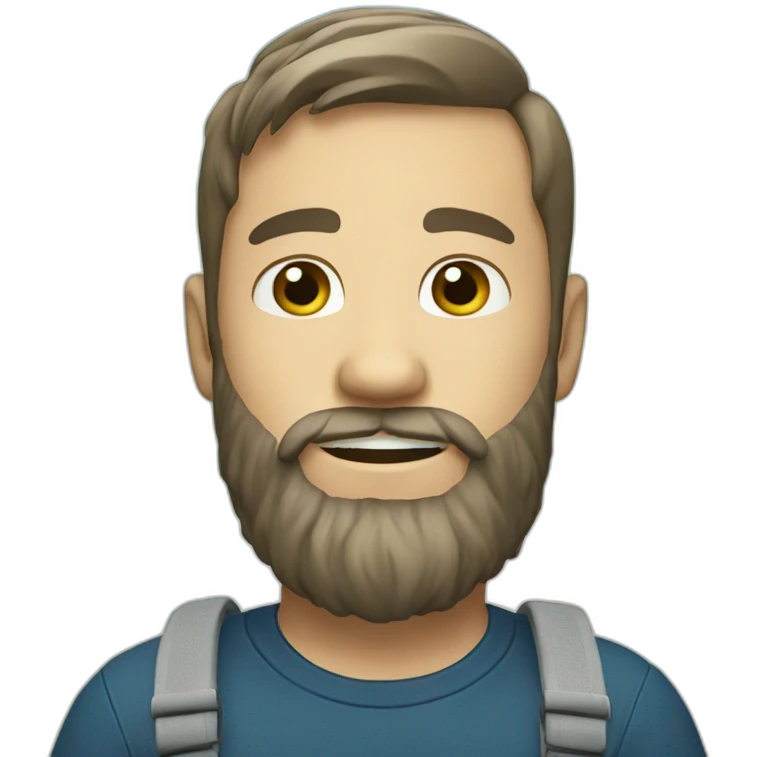 Caucasian bearded boy emoji