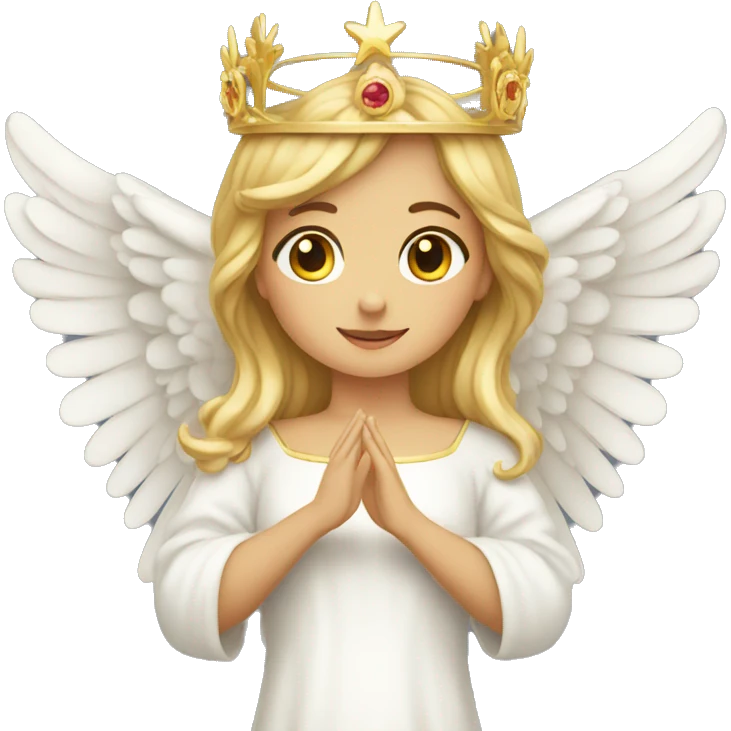 Angel touching the crown straight on her head emoji