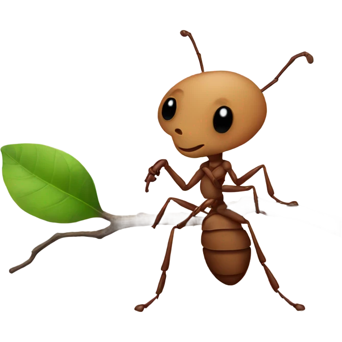an ant holds a branch in its paws emoji