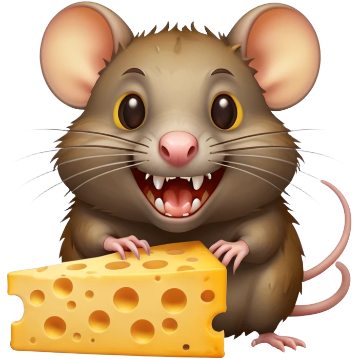 Ugly rat with cheese emoji