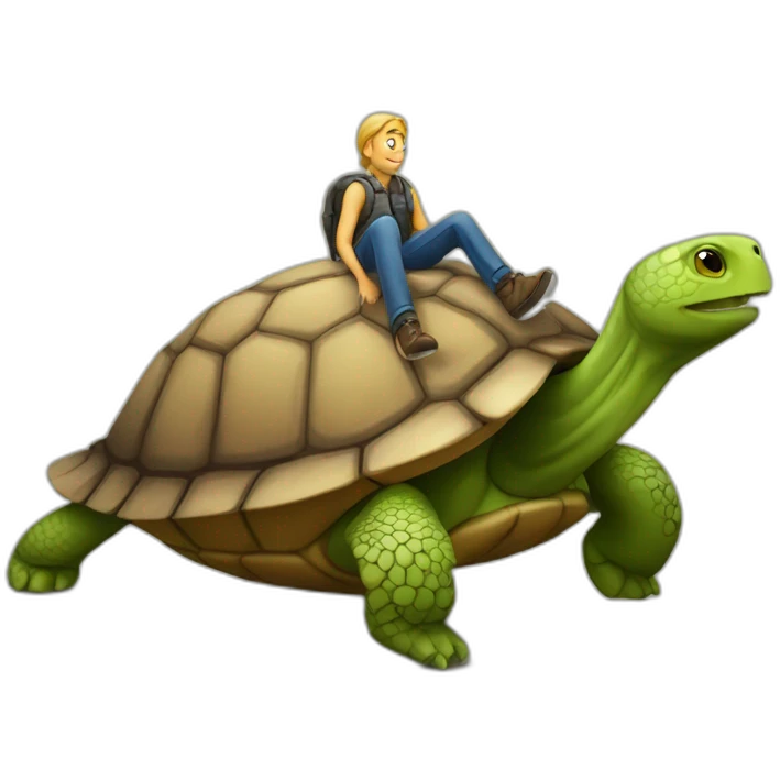 homme sur tortue emoji