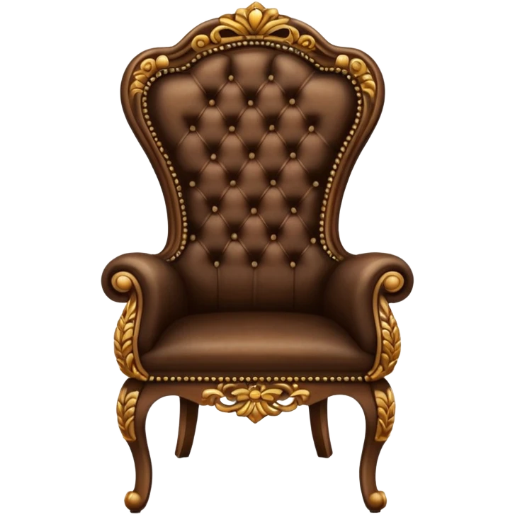 antique matrix brown chair, back view, ornate details, iPhone emoji style emoji