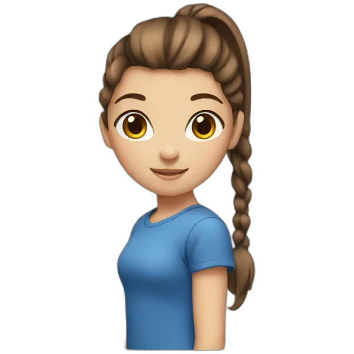 Girl with brown hair in a ponytail emoji