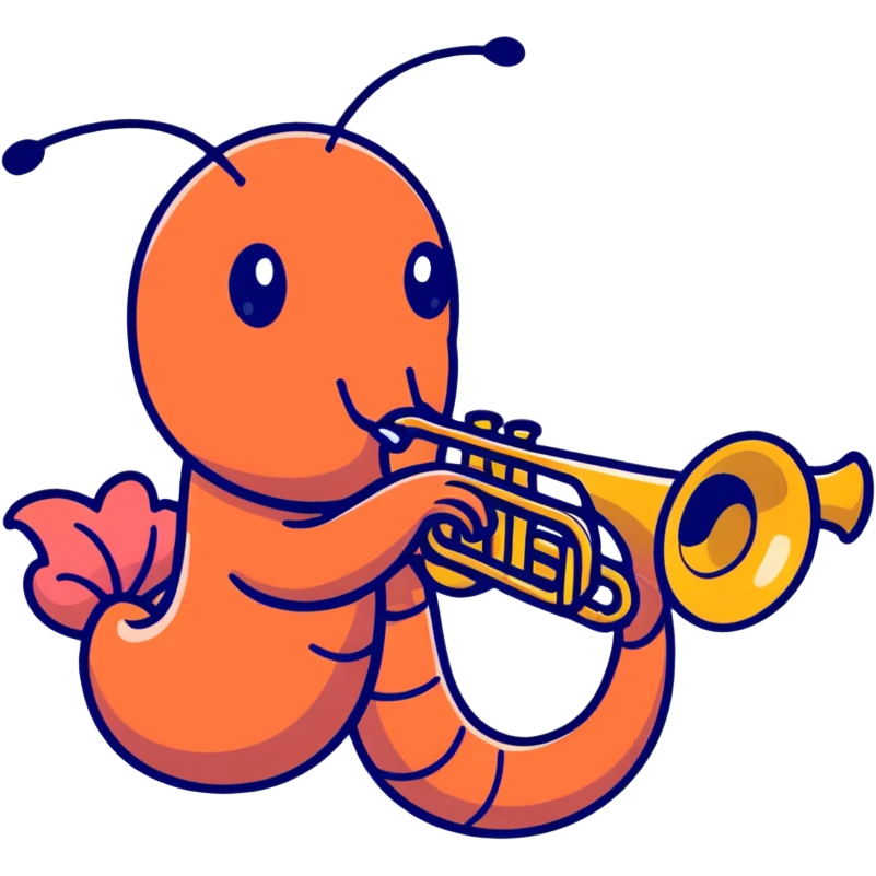 shrimp playing the trumpet emoji