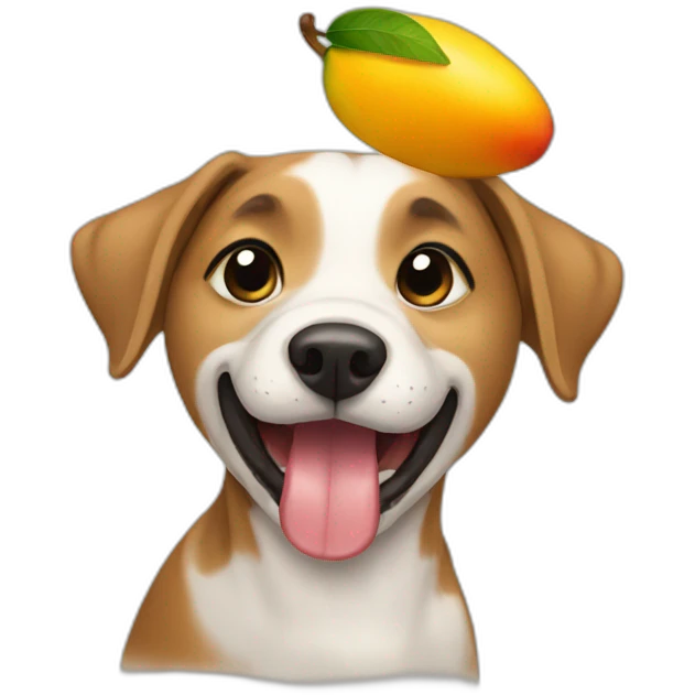 Dog eating mango emoji