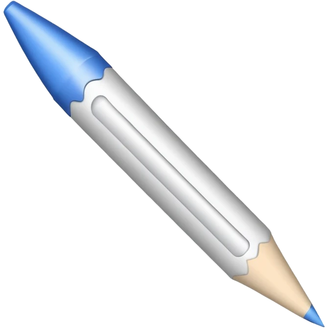 white colored crayon with a sharp white tip emoji