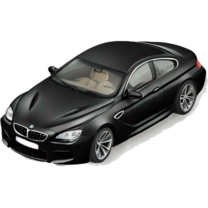 Crashed black BMW M6 2024 emoji