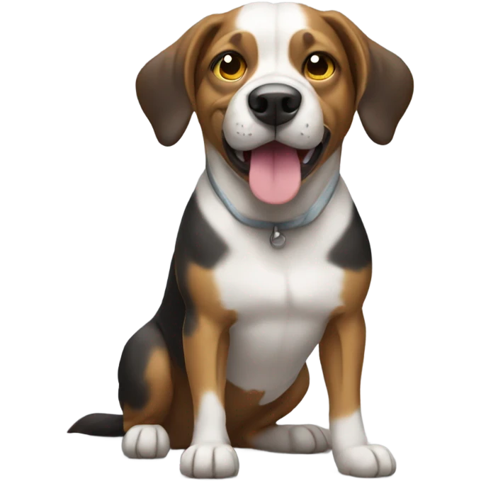 Weightlifting dog emoji
