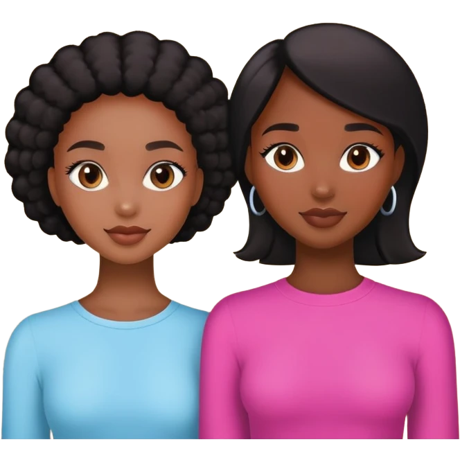 A pretty black girl with her pretty bestie emoji