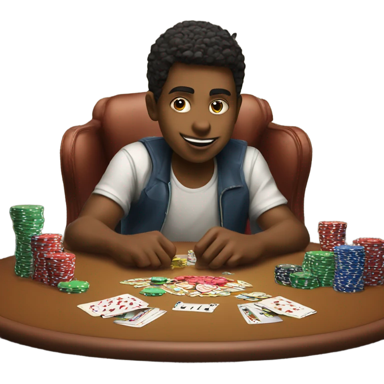 Boy play poker emoji