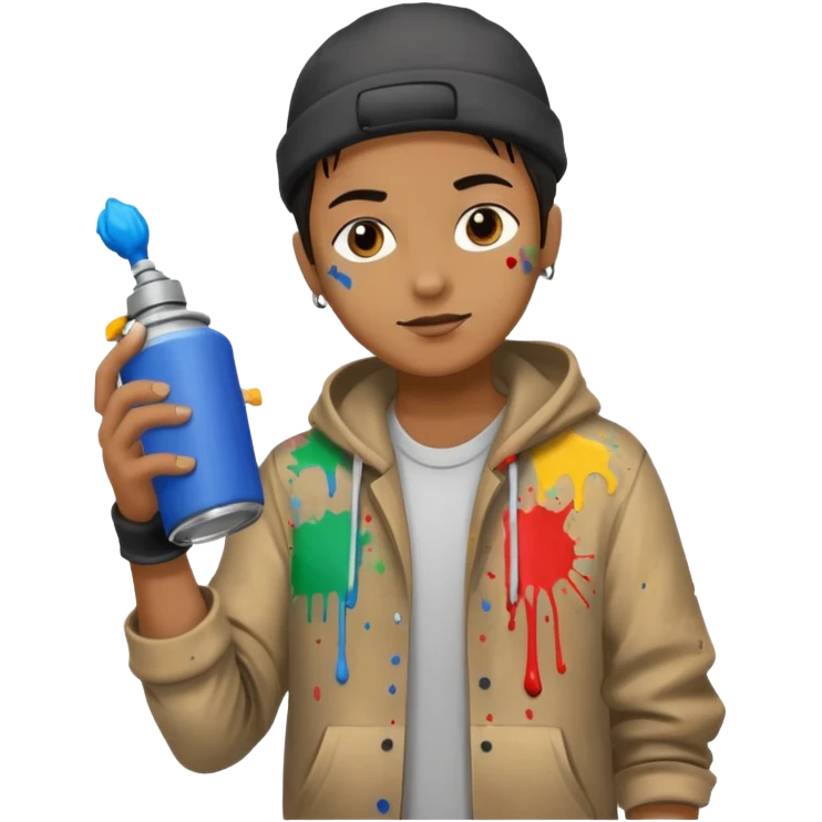 Painter + spray can, Street Artists. emoji