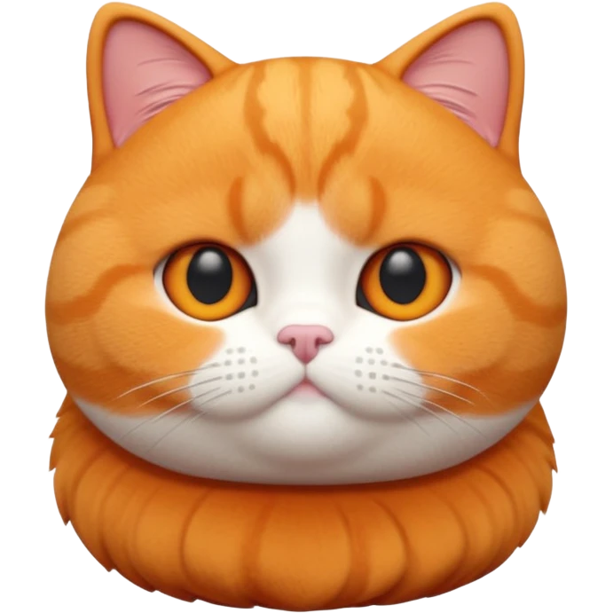 A 3D cartoon British Shorthair cat in vibrant orange ginger tone, smooth plush fur, round eyes, warm cinematic lighting, Memoji style. full body or half body. emoji