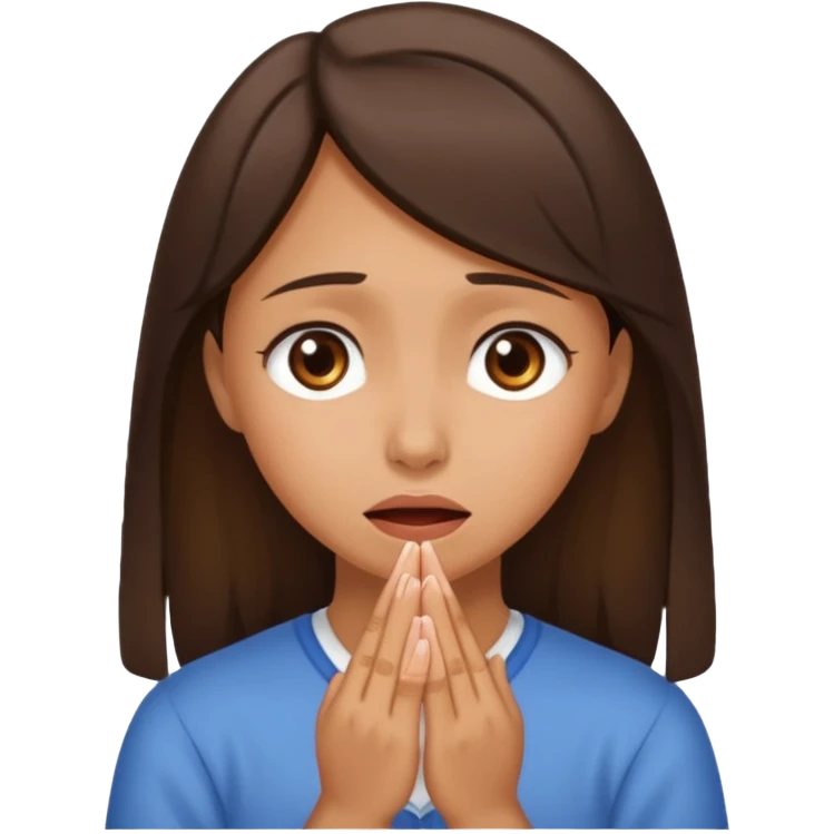 Brunette and tan Girl begging emoji