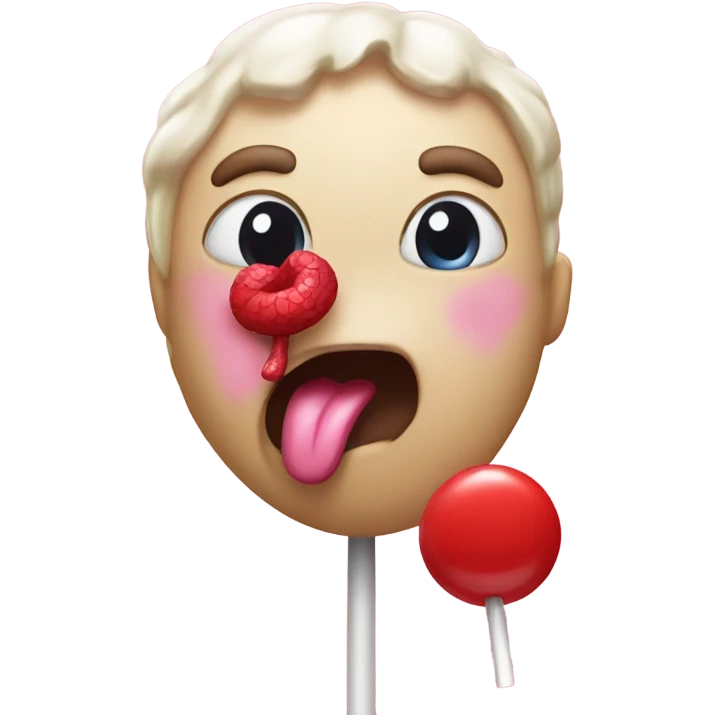 A tongue licking a lollipop  emoji
