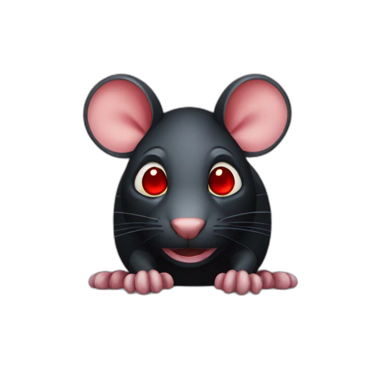 Black rat with red eyes emoji