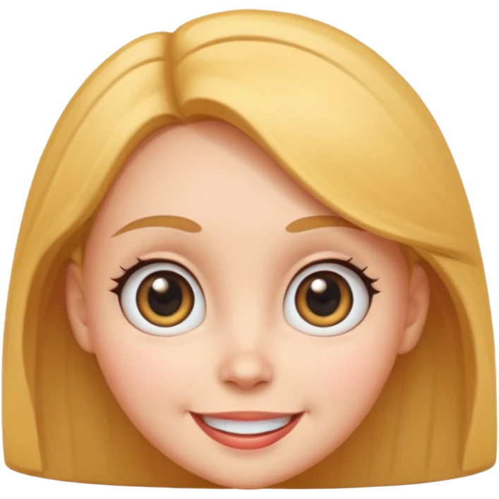 very big head and small body female cartoon emoji