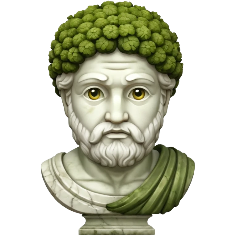 Greek sculpture with moss emoji