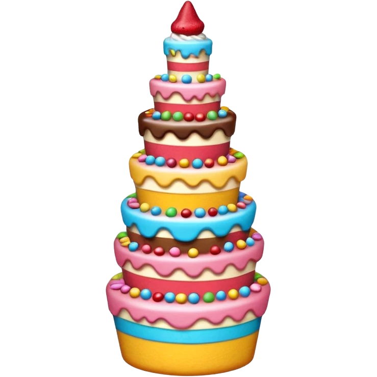 A whimsical tower of mixed treats emoji