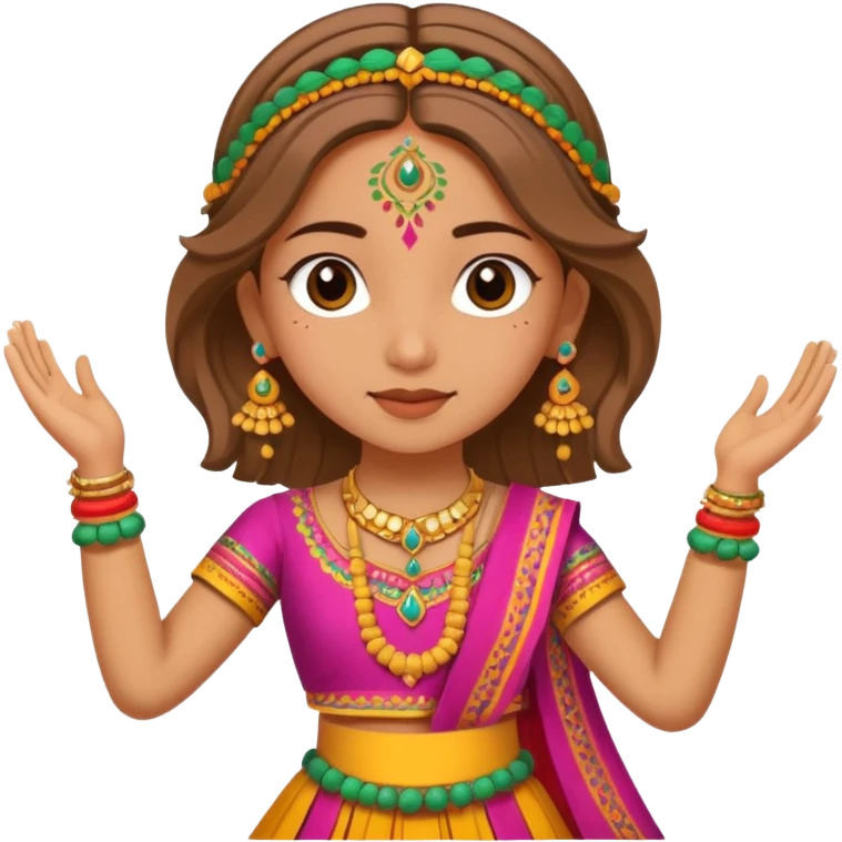 Girl playing garba emoji