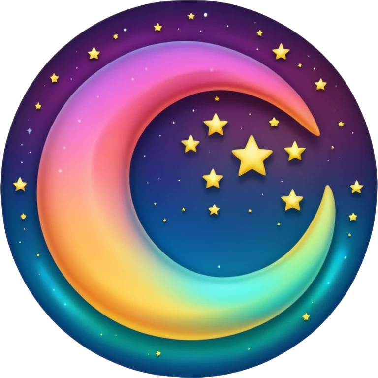 Colorful crescent moon  emoji