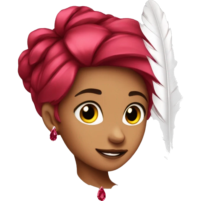 ruby gem wearing a feather girl  emoji