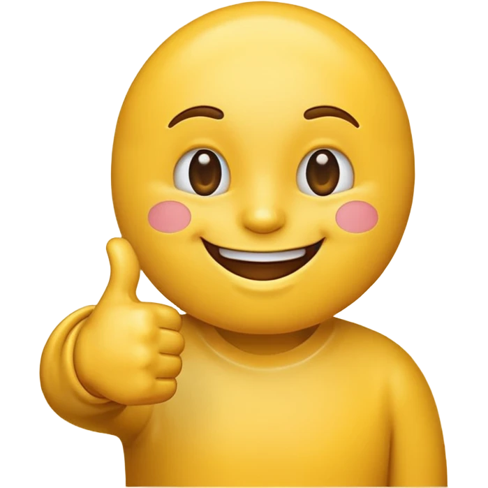 smiling emoji giving a thumbs up, friendly, willing to assist emoji