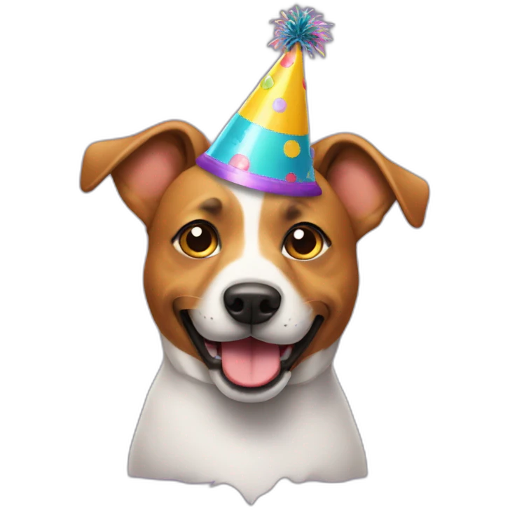dog wearing a party hat emoji