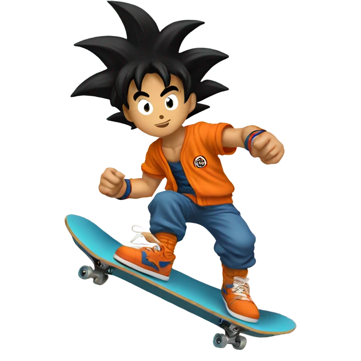 Goku skateboarding emoji