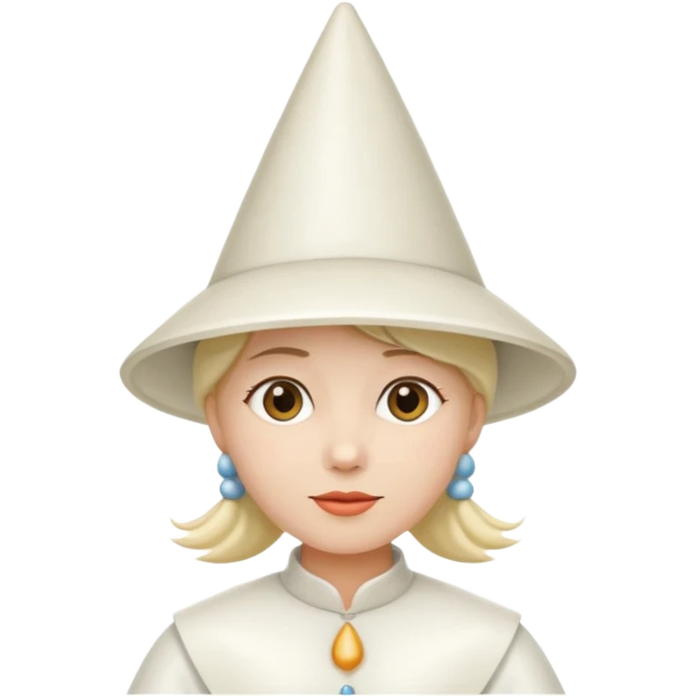 que sea blanco y con gorro tipo cono emoji