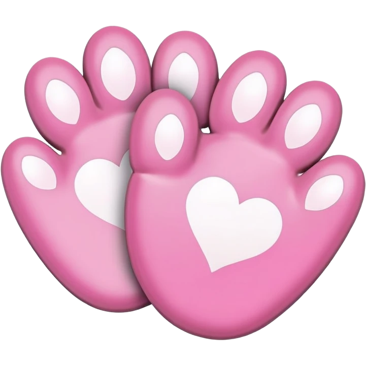 two puppy paws with a white heart on the pad emoji