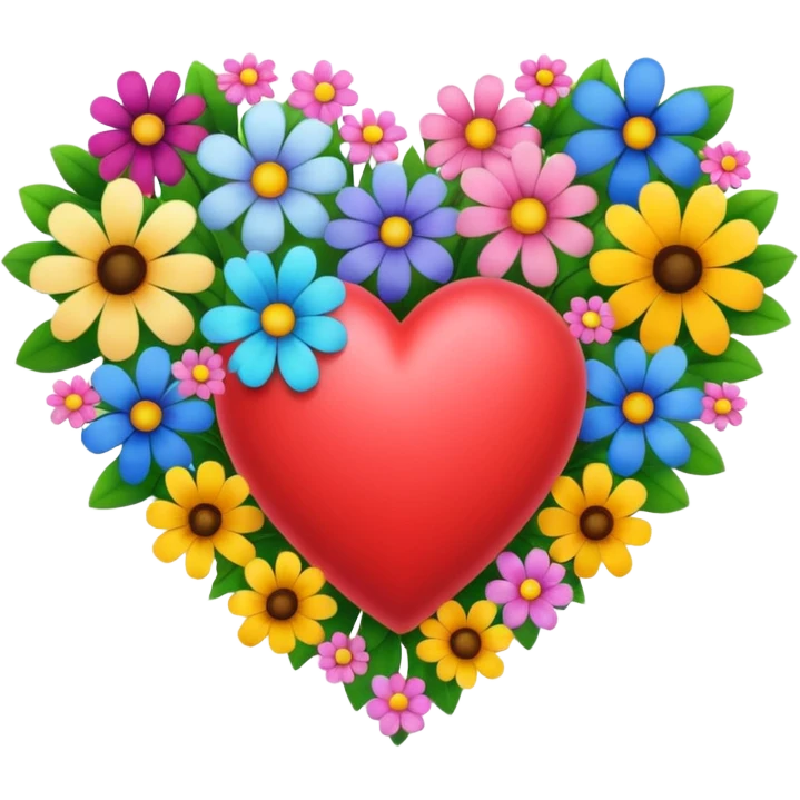 a heart made of flowers emoji