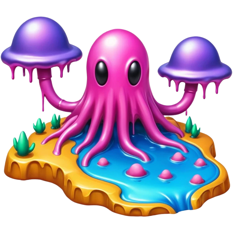 surreal melting SPAM alien landscape emoji