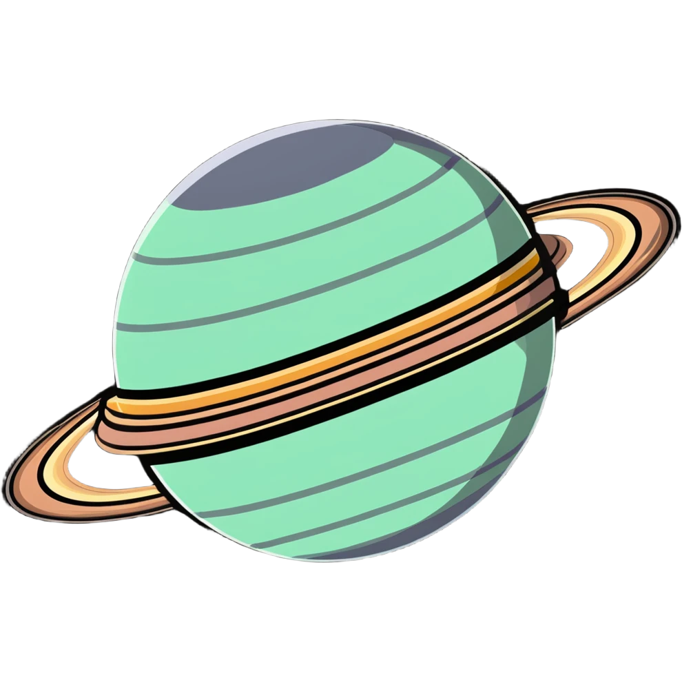 Saturn planet with a friendly face and visible rings emoji