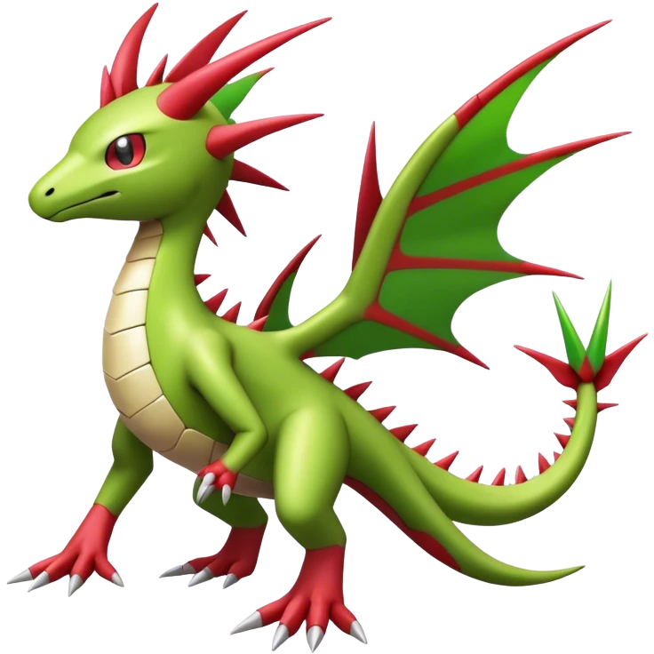 Spiky Cool Edgy shiny colorful Digimon-Fakemon-Flygon-Gabite, full body, two legs emoji