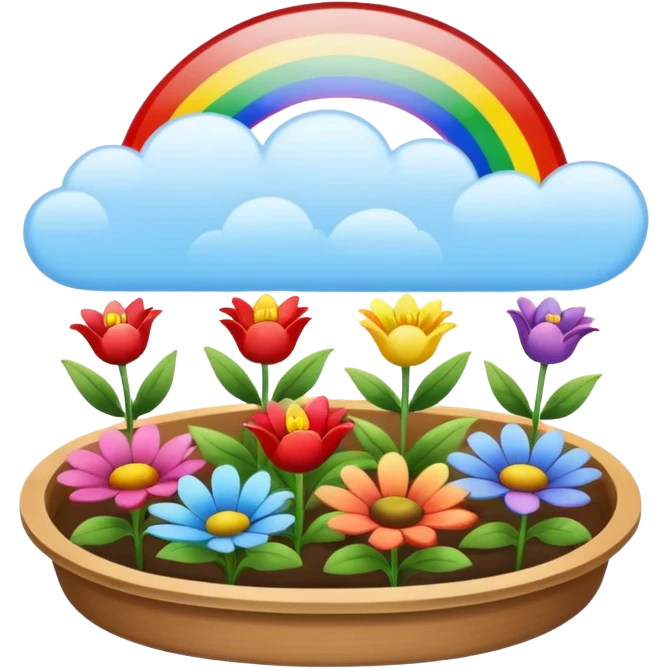 Rainbow + flower tray,Sky Gardener. emoji