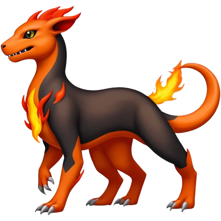 Houndoom-Charmeleon-Fakémon-hybrid-creature (full body)  emoji